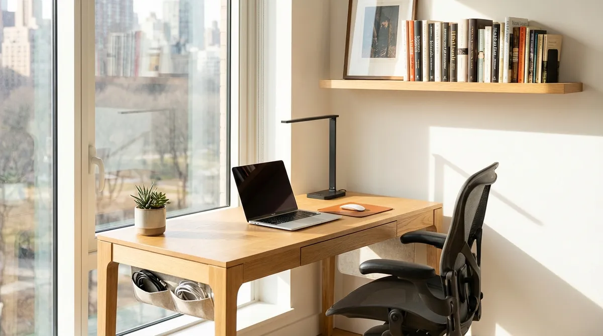 Simple workspace near window