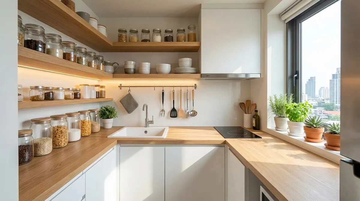จัดครัวคอนโดเล็กให้เป็นระเบียบ 2026 — เคล็ดลับครัวแคบแต่ใช้งานได้จริง