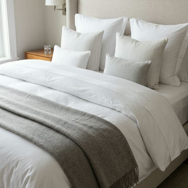 เทคนิคจัดเตียงแบบโรงแรม — ผ้าปูซ้อนหลายชั้น หมอน 4 ใบ