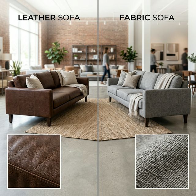 เปรียบเทียบโซฟาหนังกับผ้า — ข้อดีข้อเสียแต่ละแบบ