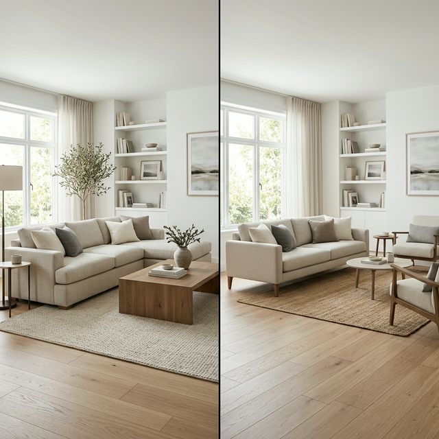 โซฟาตัวแอล vs โซฟาตรง — เลือกแบบไหนดี? เปรียบเทียบตามขนาดห้อง